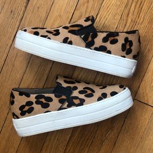 Women’s platform leopard slip ons size 7
